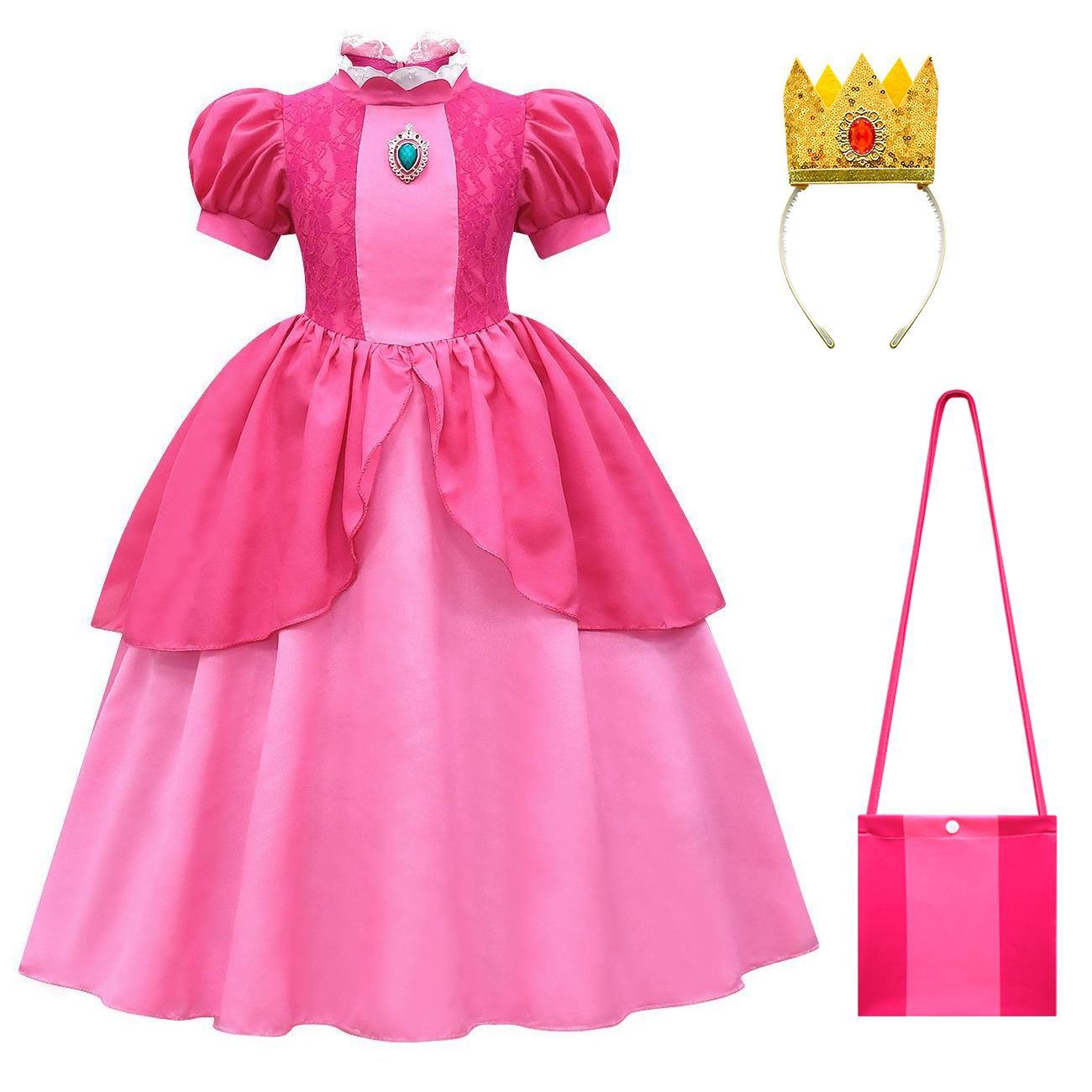 BuySuper Mario Bros Princess Peach Kids Girls Tutu Dress Outfits Cosplay Costume Now Cheaper With 3 - 5 Days Ship - PajamasBuy