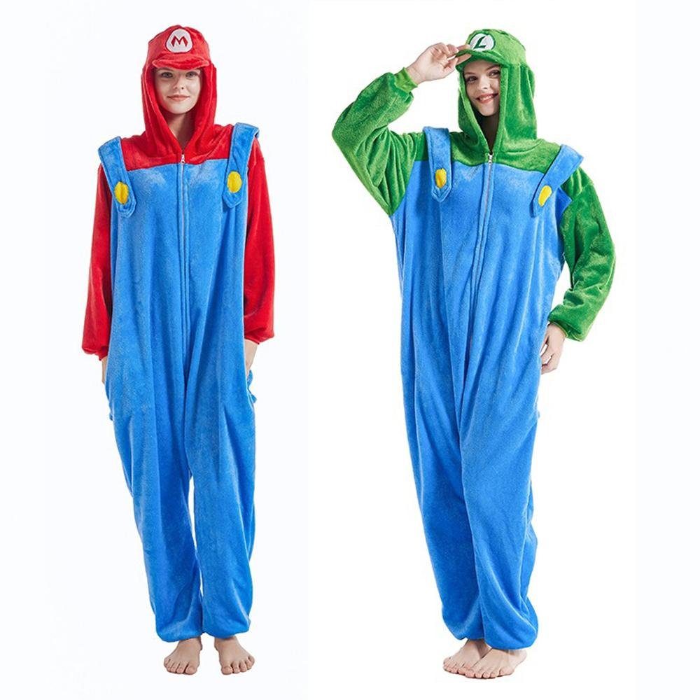 BuySuper Mario Super Mario Classic Luigi Costume kigurumi Onesies Now Cheaper With 3 - 5 Days Ship - PajamasBuy