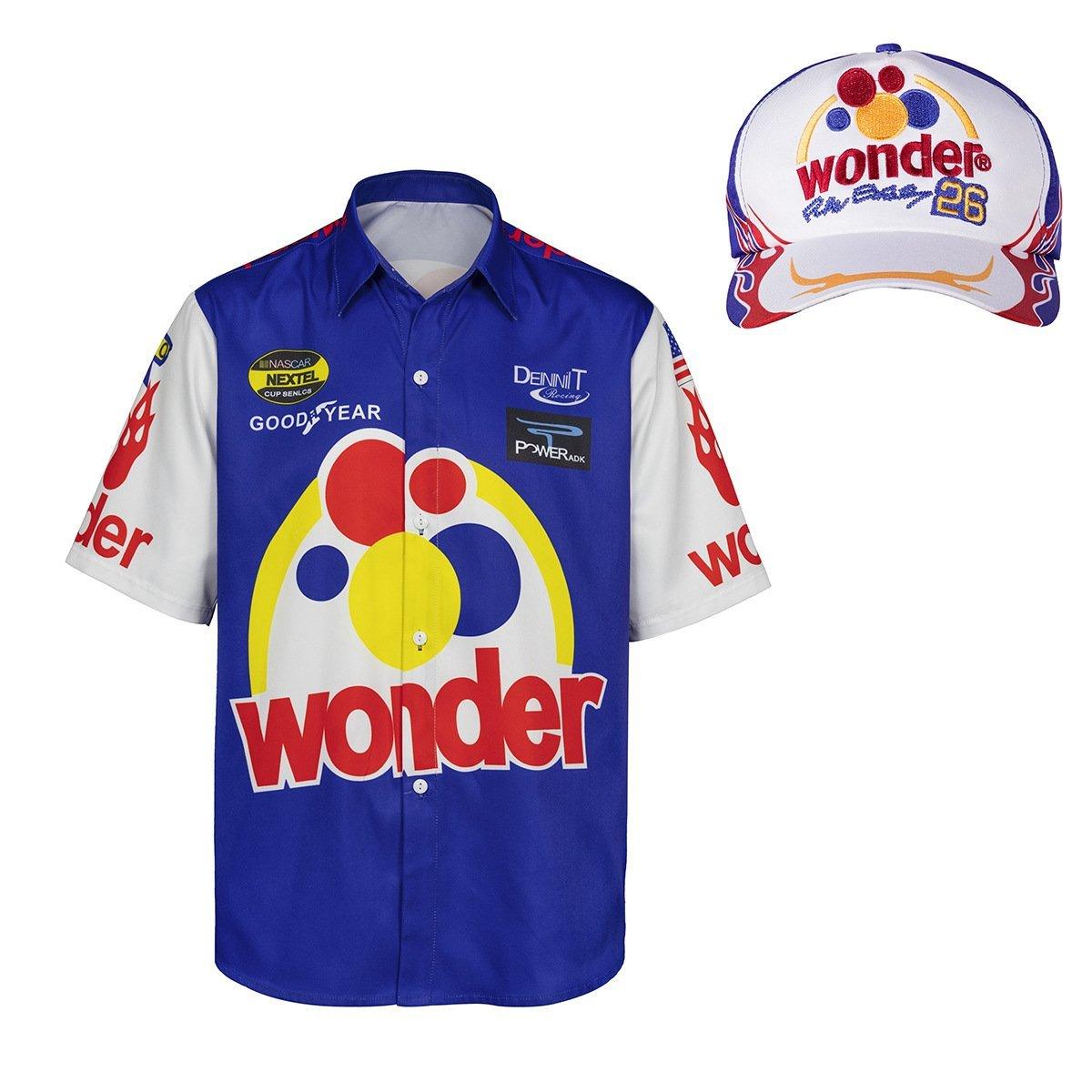 Talladega Nights Ricky Bobby Racing Shirt and Hat Set Men's Short Sleeve Casual Costume - Pajamasbuy