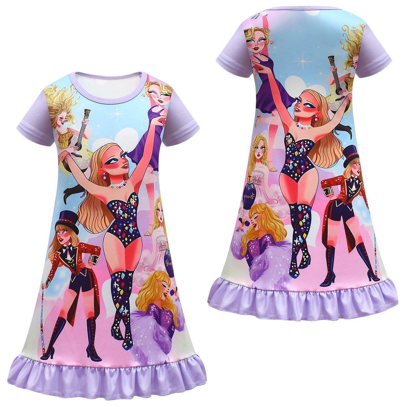 Taylor Swift Flying Sleeve Dress Cosplay Costumes Printing Kids - Pajamasbuy