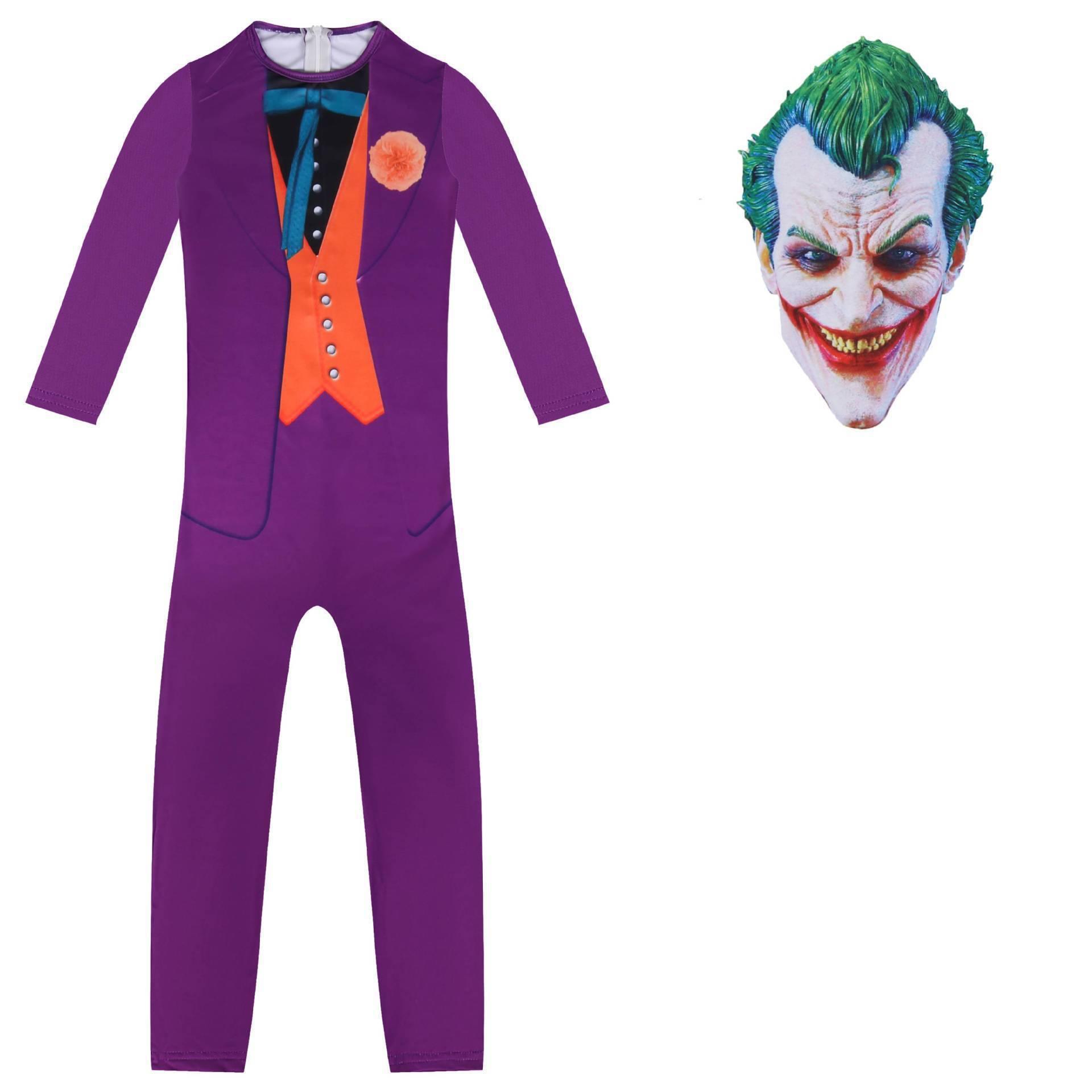 The Dark Knight Joker Cosplay Costume Halloween Jumpsuit Kids Bodysuit - Pajamasbuy