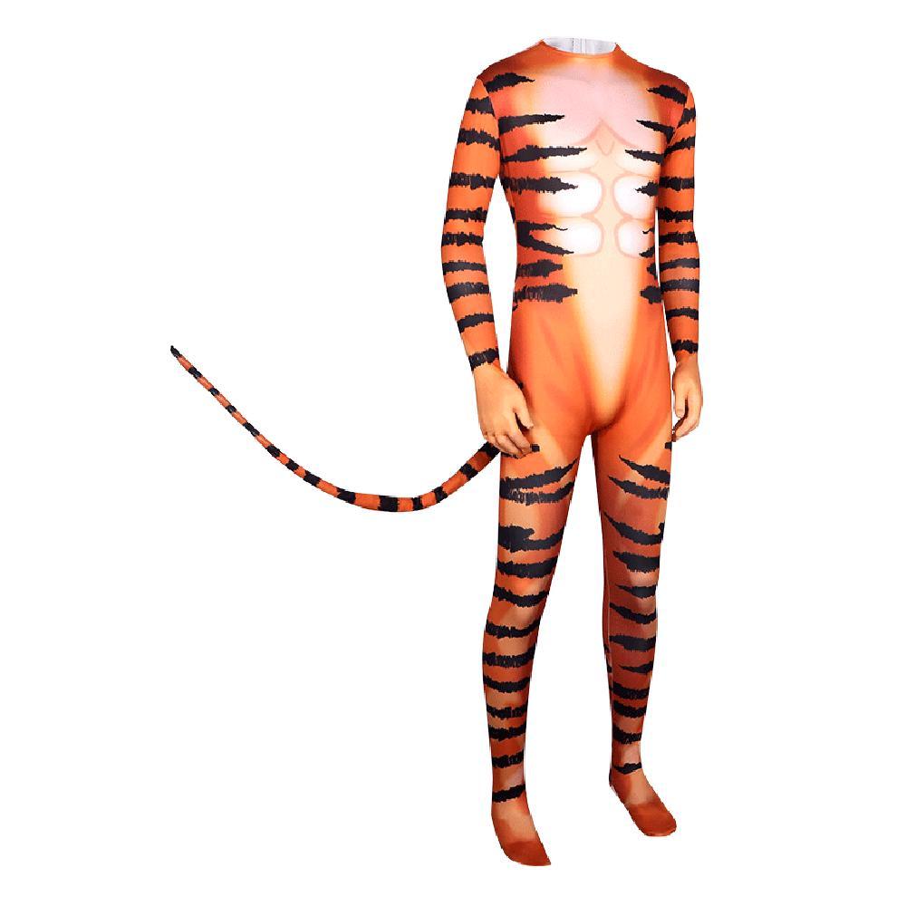 Tiger Stripes Animal Cosplay Zentai Costume Jumpsuit Bodysuit Outfits Adult - Pajamasbuy