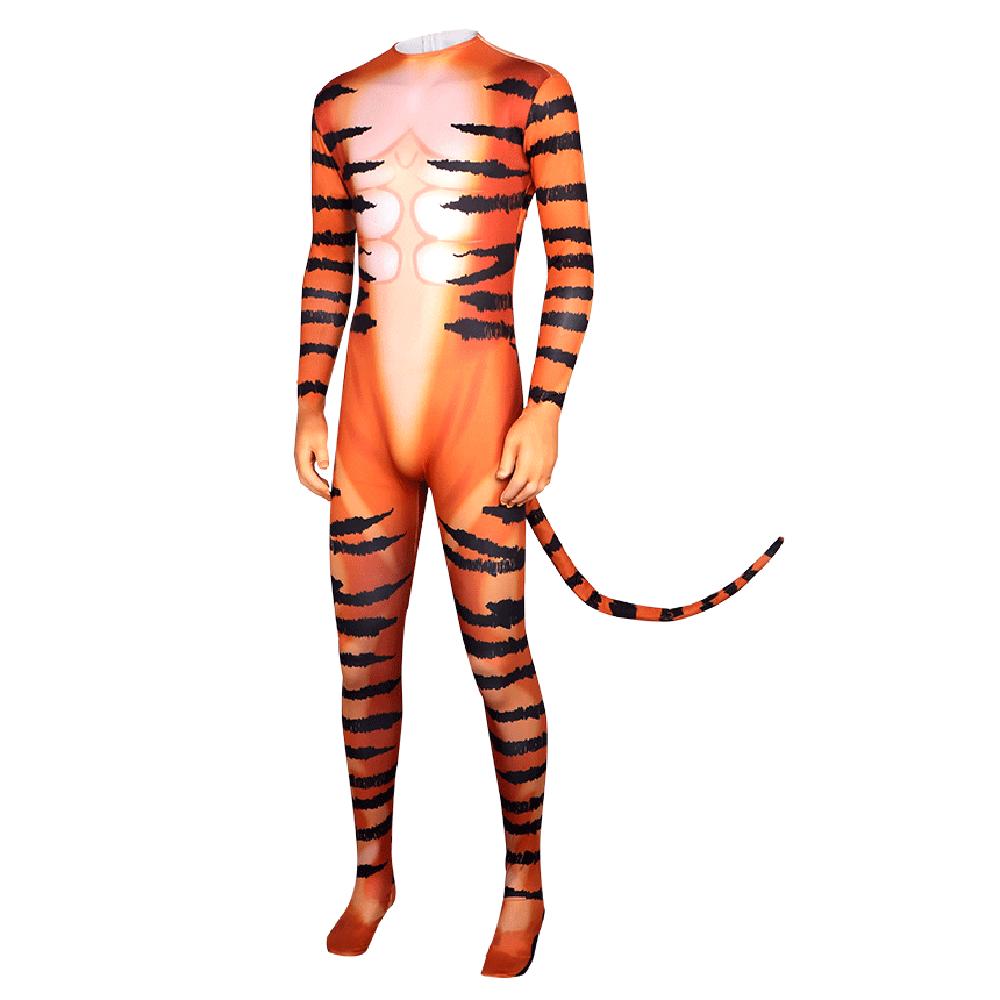 BuyTiger Stripes Animal Cosplay Zentai Costume Jumpsuit Bodysuit Outfits Adult Now Cheaper With 3 - 5 Days Ship - PajamasBuy