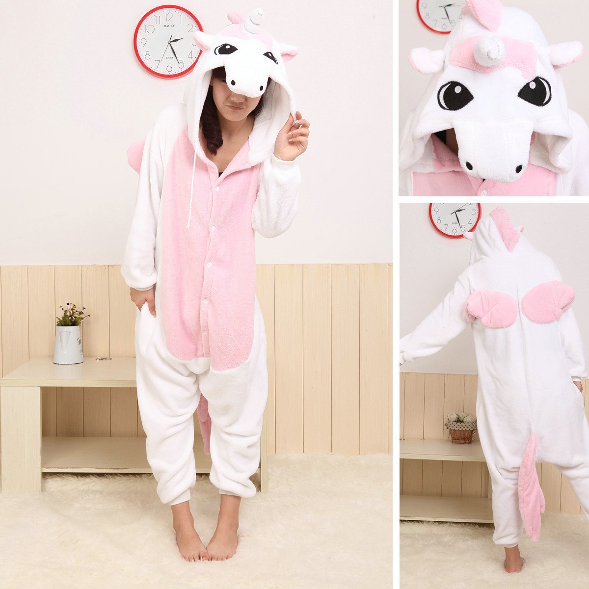 BuyUnicorn Kigurumi Onesies Hoodie Pink Pajamas Animal Costume Now Cheaper With 3 - 5 Days Ship - PajamasBuy