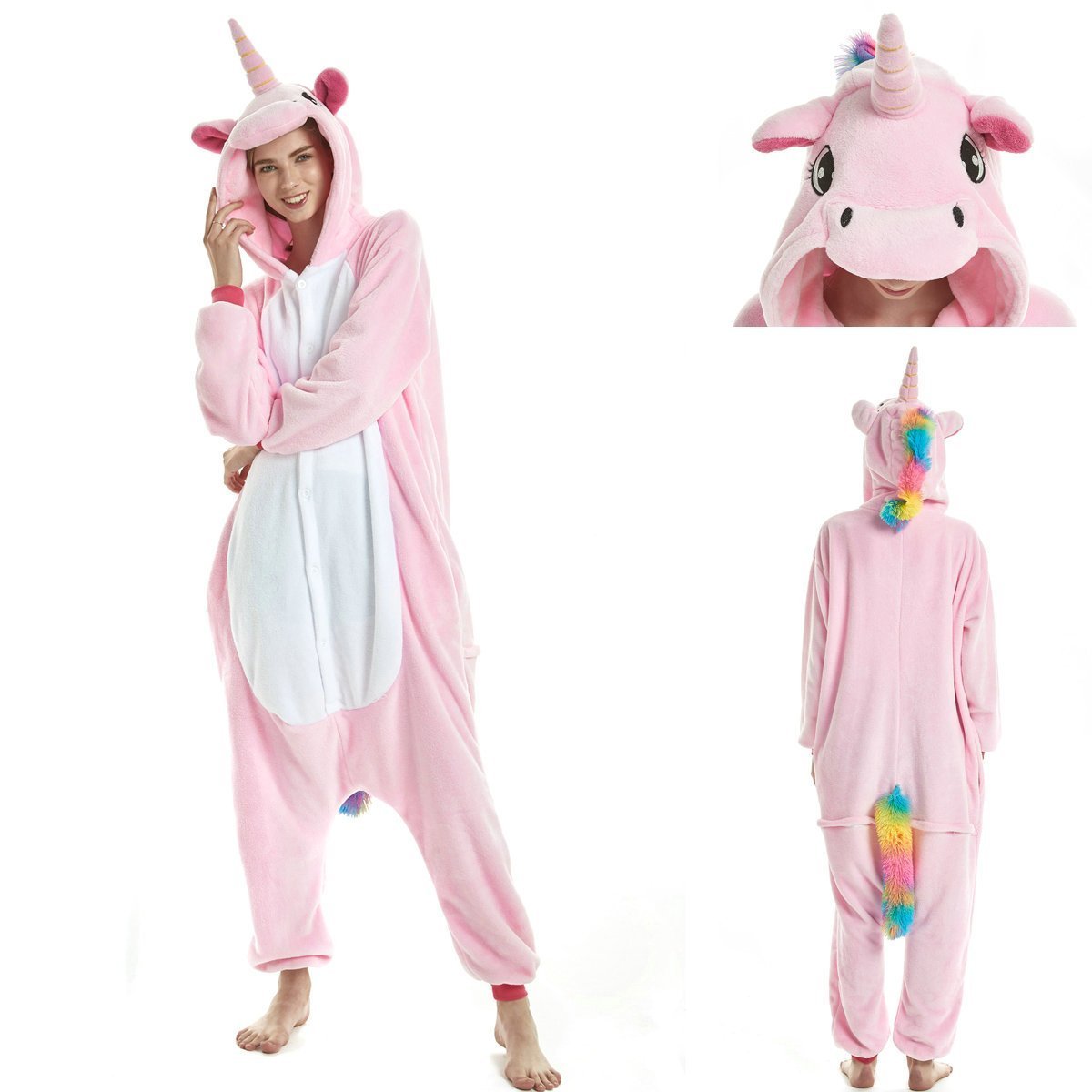 BuyUnisex - Adult Pink Unicorn Kigurumi Onesies Pajamas Now Cheaper With 3 - 5 Days Ship - PajamasBuy