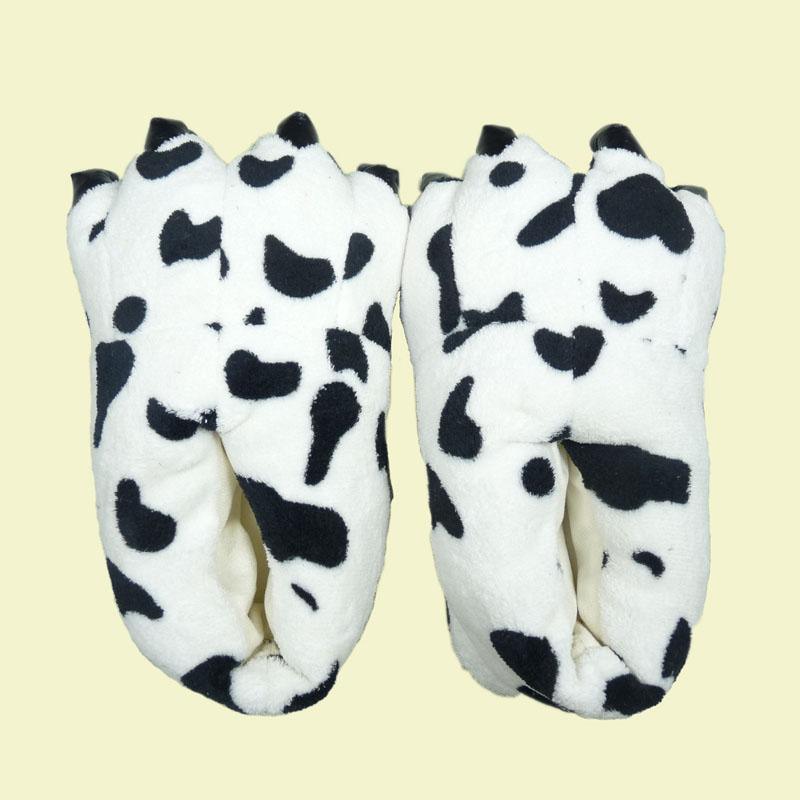 Unisex Animal Cow Print cosplay Kigurumi fleece Zebra slippers shoes - Pajamasbuy