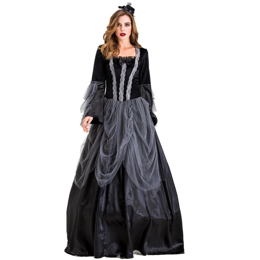 BuyVampires Costume Halloween Cosplay Dress Gothic Queen Outfit Gorgeous Elegant Witch Cosplay Costume Now Cheaper With 3 - 5 Days Ship - PajamasBuy