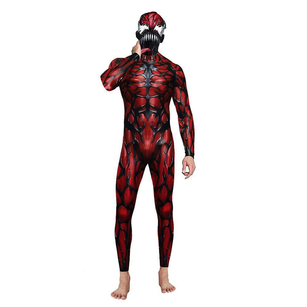 Venom Cosplay Costume Jumpsuit Halloween Party Bodysuit Outfit Zentai for Adults Men - Pajamasbuy