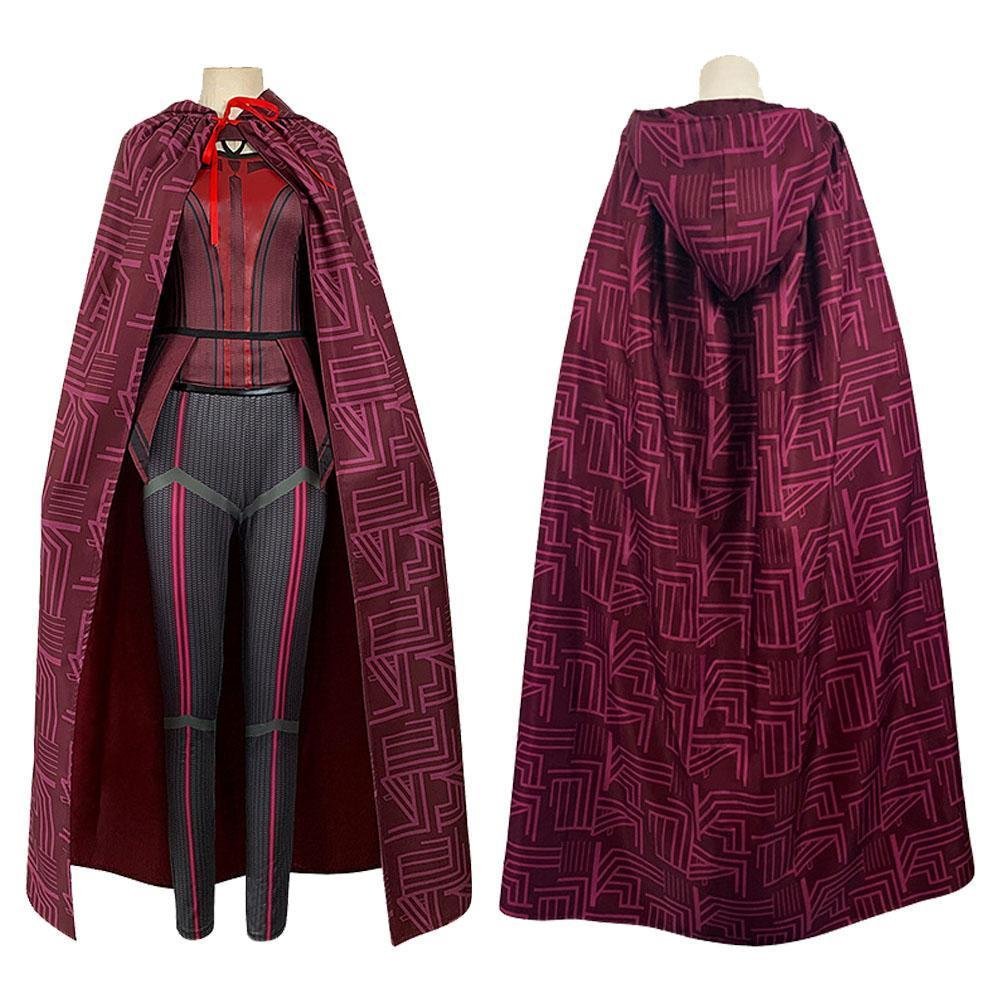 BuyWanda Maximoff Costume Cosplay Jumpsuit Red Witch Cloak Halloween Outfit for Woman Now Cheaper With 3 - 5 Days Ship - PajamasBuy