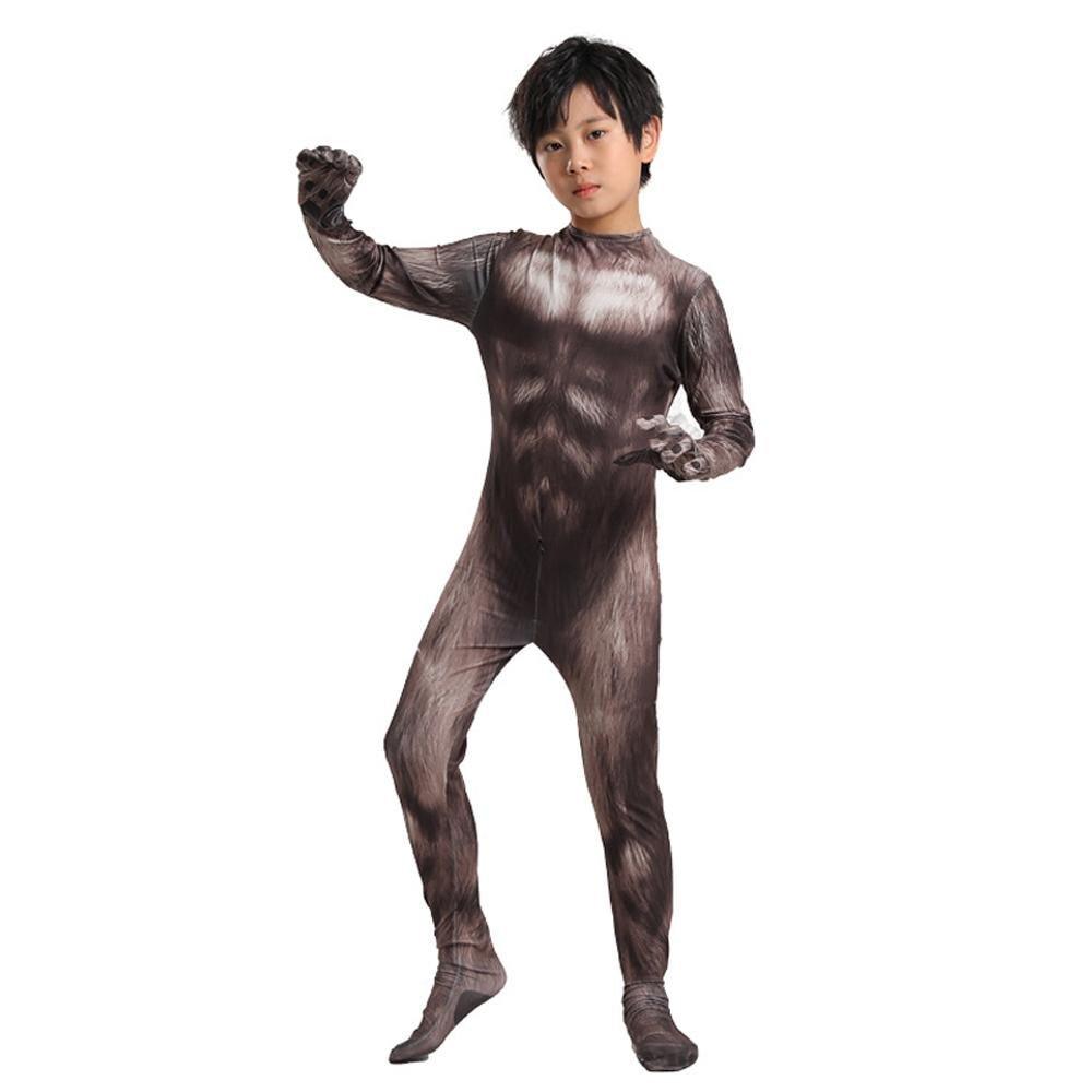 BuyWerewolf Kid costume scary Halloween 3D Zentai Bodysuit Now Cheaper With 3 - 5 Days Ship - PajamasBuy