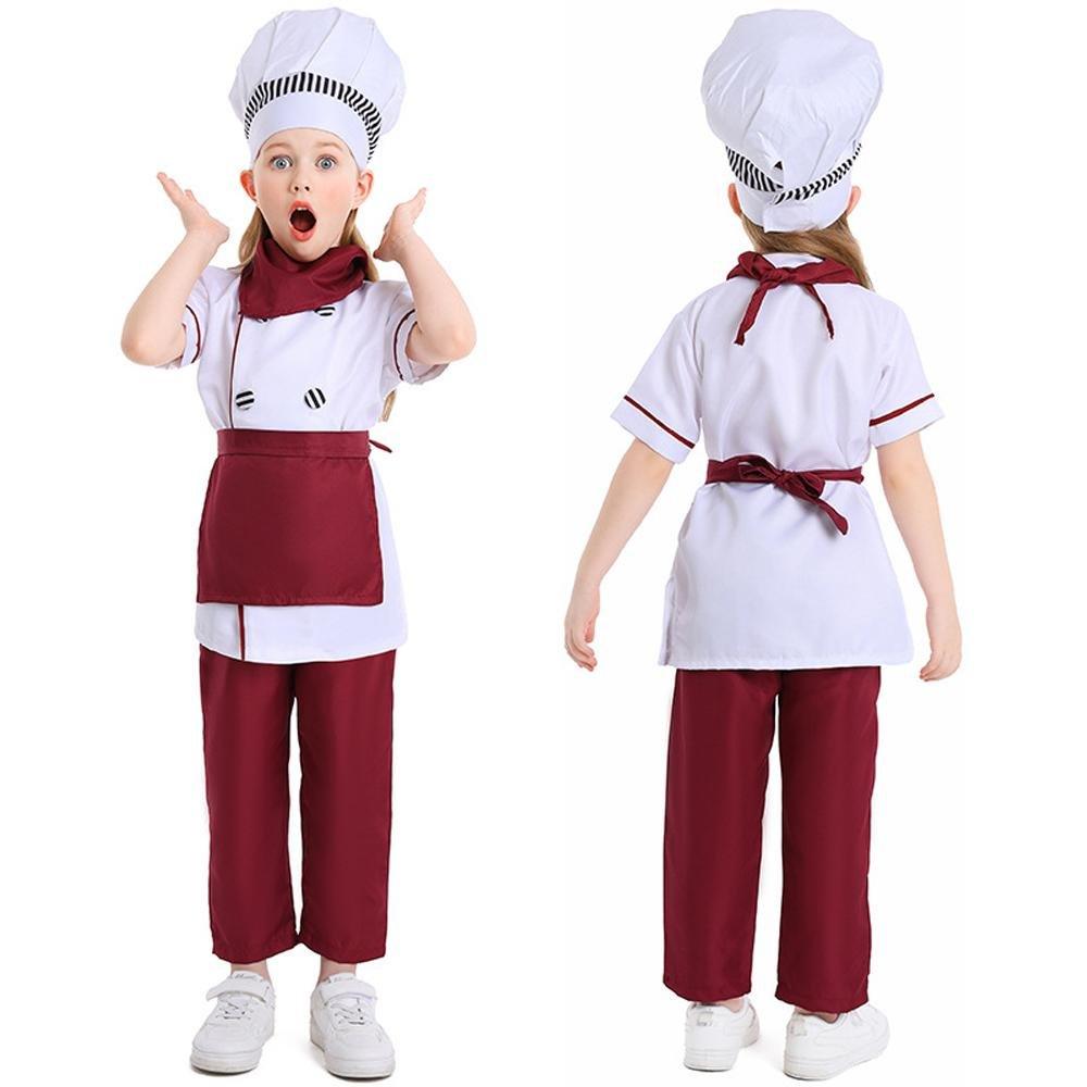 Western pastry chef costume for Kids Apron and Hat Set Cooking Baking - Pajamasbuy