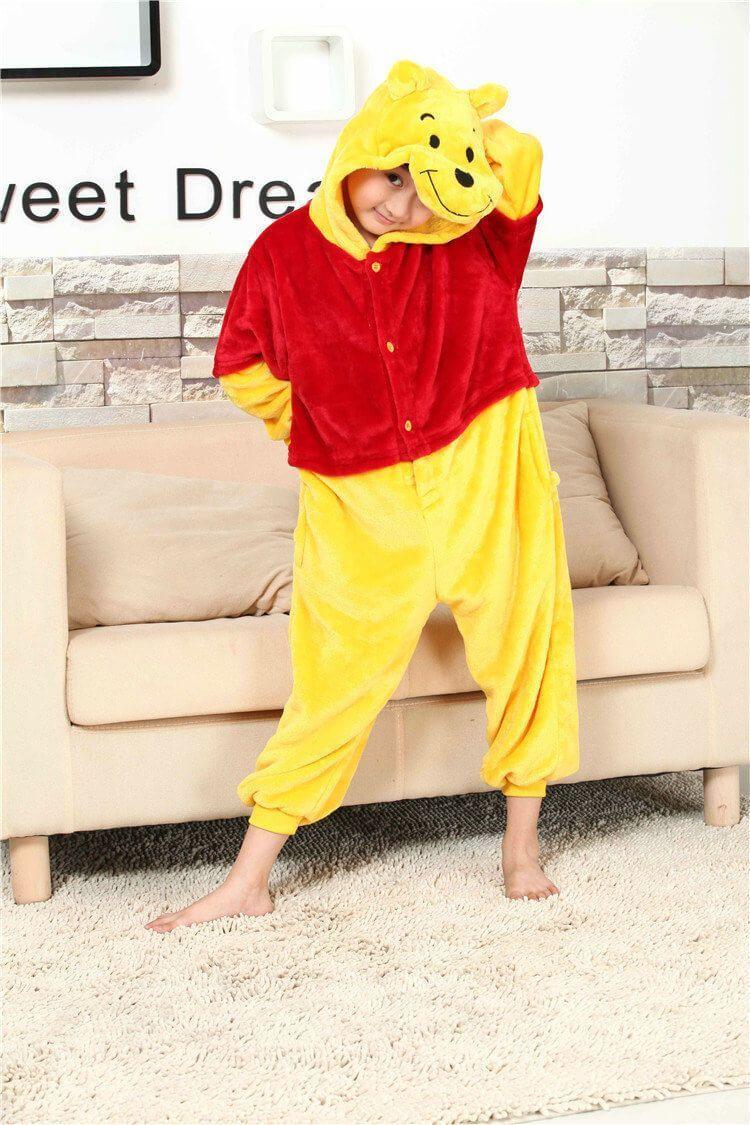 Winnie the Pooh Kids Onesies Hoodie Pajamas Kigurumi Costume - Pajamasbuy