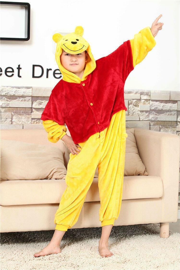 Winnie the Pooh Kids Onesies Hoodie Pajamas Kigurumi Costume - Pajamasbuy