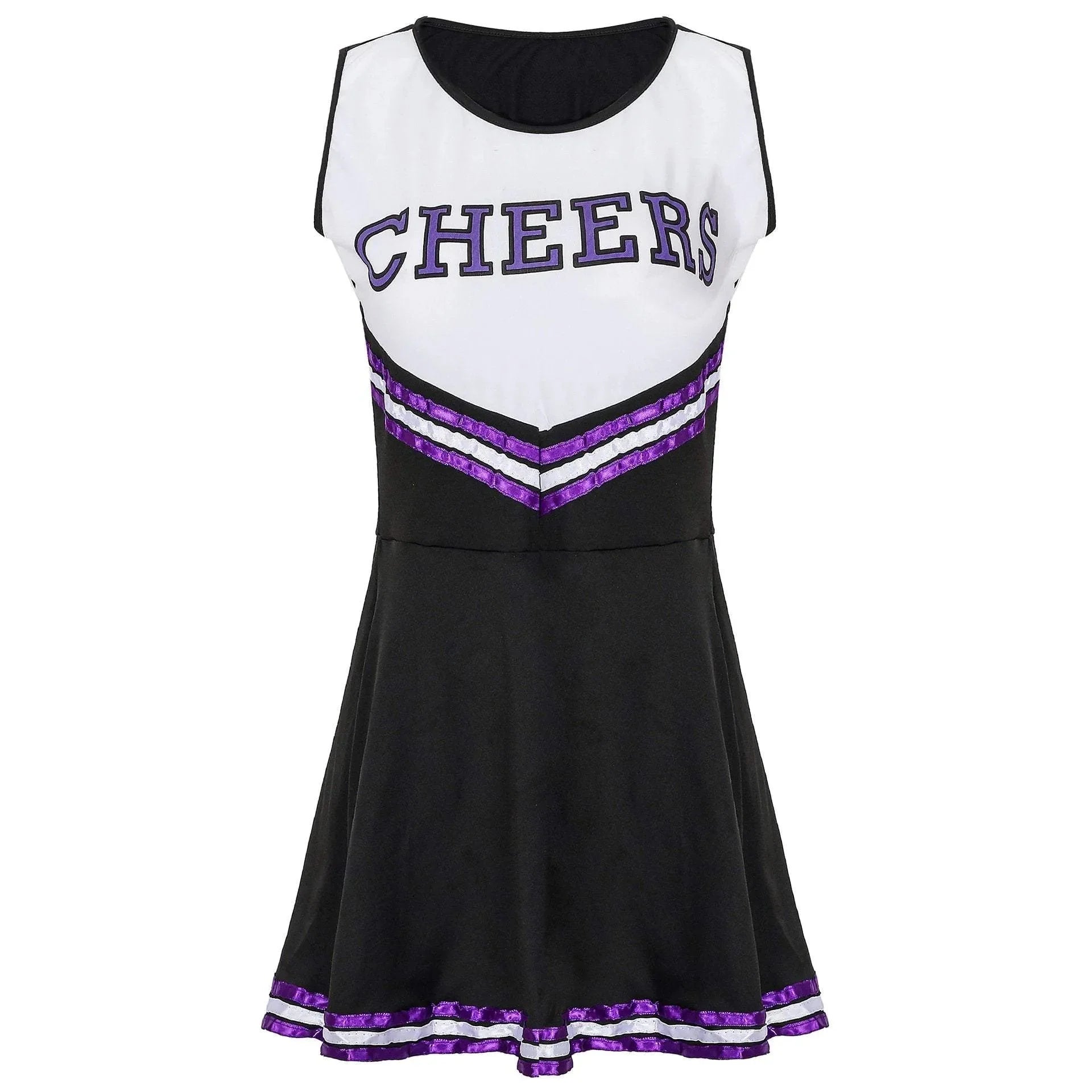 BuyWomen Sexy Cheerleader Costume Outfit With Pom Poms Fancy Uniform for Basketball High School Sports Costume Dress Now Cheaper With 3 - 5 Days Ship - PajamasBuy