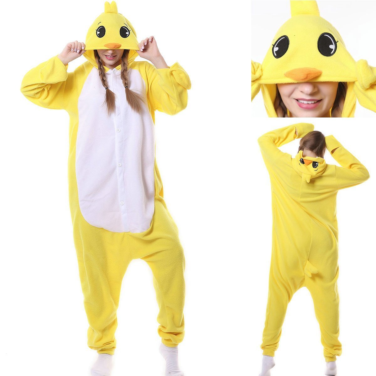 BuyYellow Chick Adult Animal Onesie Kigurumi Pajama Costume Now Cheaper With 3 - 5 Days Ship - PajamasBuy