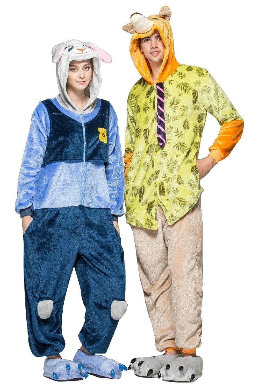 Zootopia Judy Nick Adult Onesies Kigurumi Pajamas Costume - Pajamasbuy